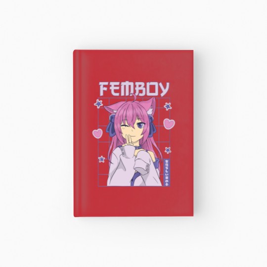 Discover Femboy Anime Cute Little Femboy Hardcover Journal