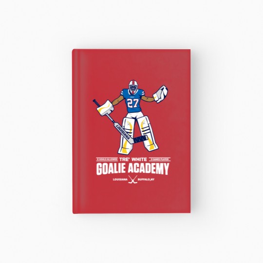 Discover tre white goalie academy Print Trucker Hats Hardcover Journal