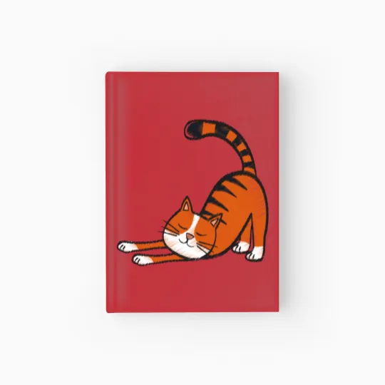 Discover Cute cat with black stripes and orange color Hardcover Journal