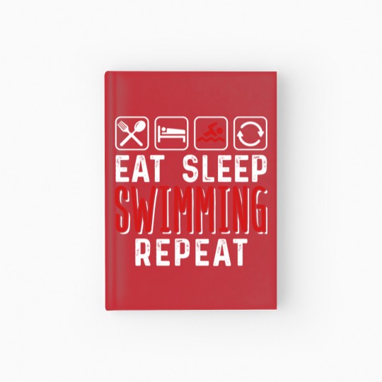Discover Eat Sleep Swimming Repeat Hardcover Journal