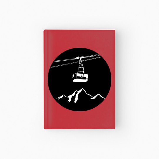 Discover Mountain with gondola white Hardcover Journal
