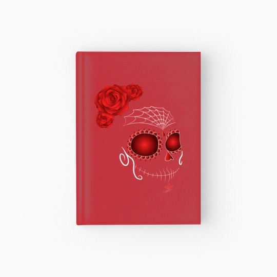 Discover Sugar Skull with Rose Crown Dia De Los Muertos Hardcover Journal