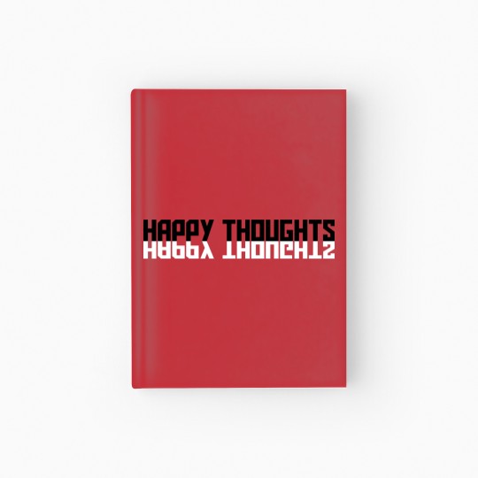Discover happy thoughts shadow mirrored design logo only th Hardcover Journal
