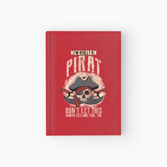 Discover Pirate Costume Jolly Roger Skull Eye Patch Hardcover Journal