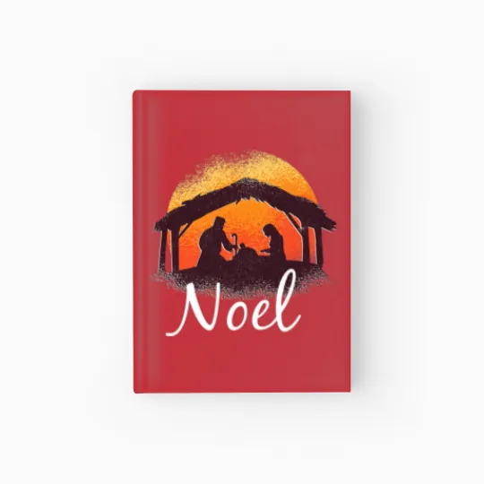 Discover Noel - Christmas Advent Nativity Scene North Star Hardcover Journal