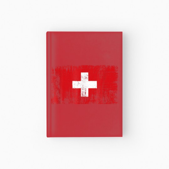 Discover Switzerland Swiss Flag Gift Football-Fan Sports Ad Hardcover Journal