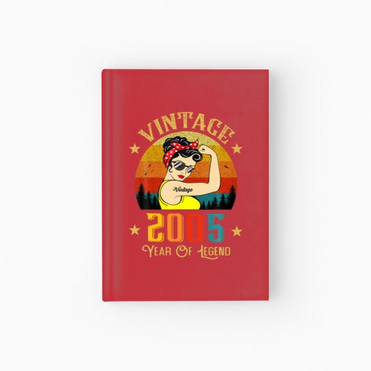 Discover Vintage 2005 Birthday Women 17 Years Old Funny Vin Hardcover Journal