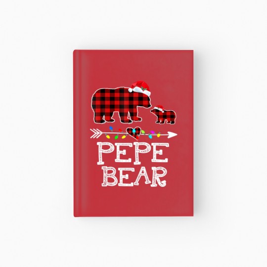 Discover Red Plaid Pepe Bear Hardcover Journal