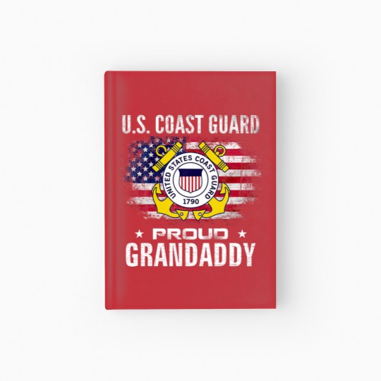 Discover U.S Coast Guard Proud Grandaddy With American Flag Hardcover Journal