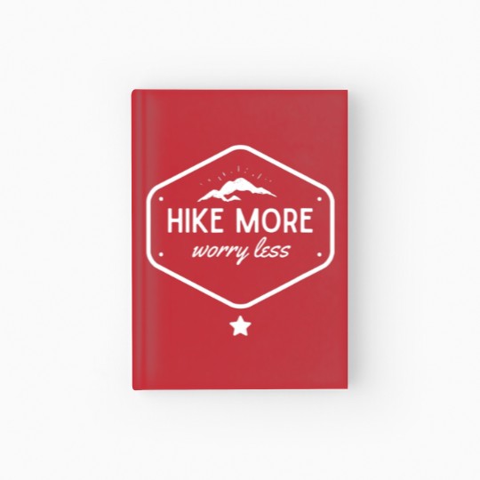 Discover Funny Vintage Hike More Worry Less - Love Hiking Hardcover Journal