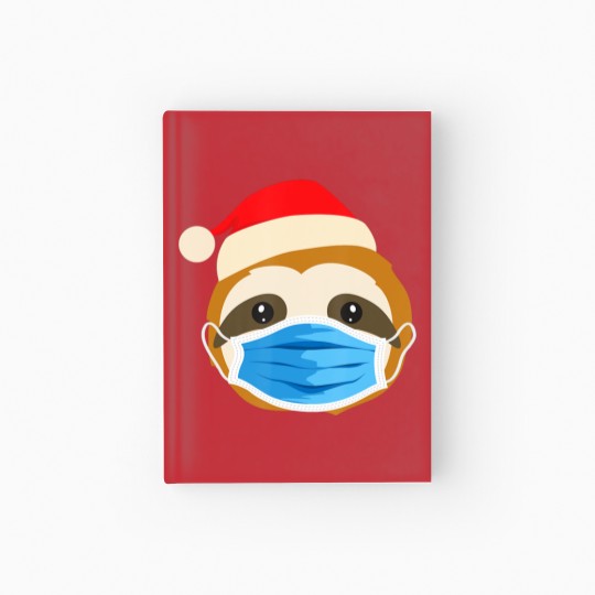 Discover Sloth Wearing Face Mask Pajamas Christmas Gifts Hardcover Journal