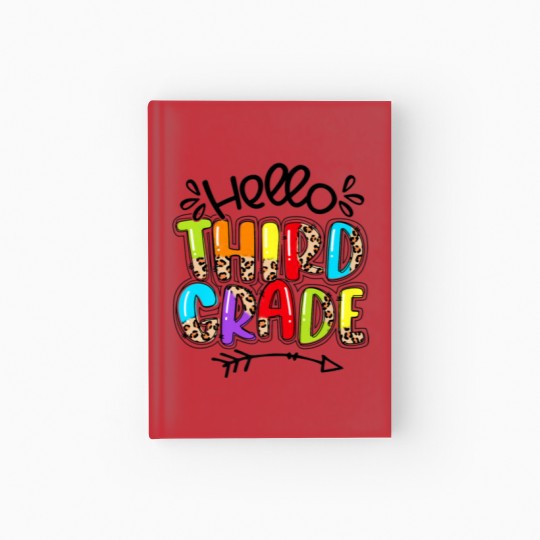 Discover Leopard Hello 3Rd Grade Teacher Life Student Back Hardcover Journal