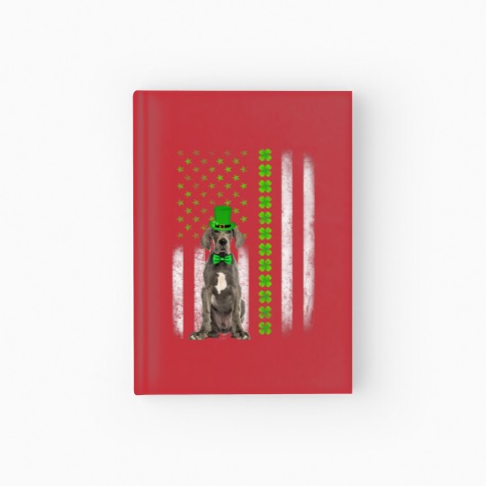 Discover Dane Saint Patrick's Day American Flag Dogs Lover Hardcover Journal