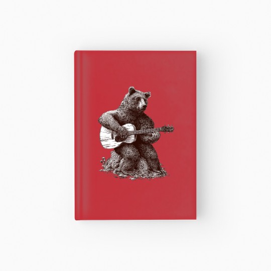 Discover Guitar Player GUITARIST Bear Funny Hardcover Journal