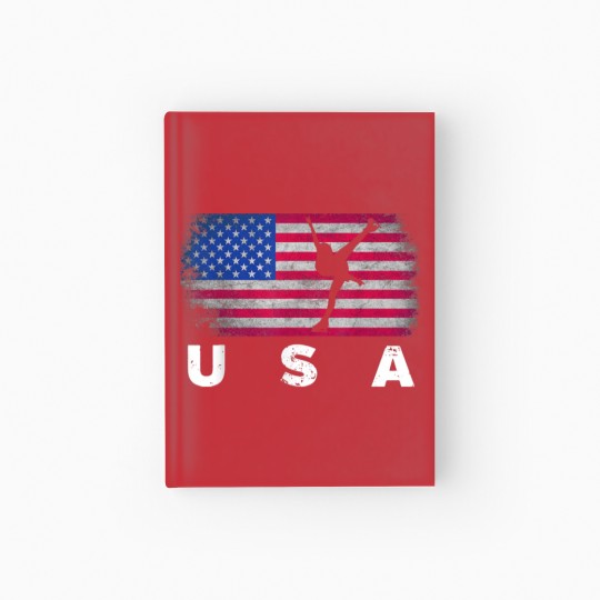 Discover American Flag Figure Skating Cute Us Skaters Hardcover Journal