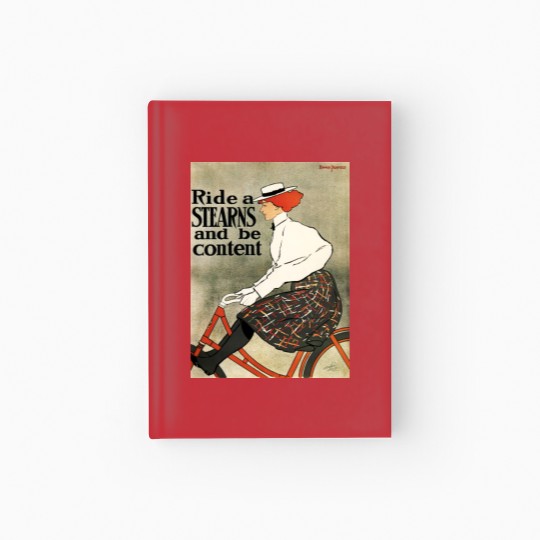 Discover Ride a STEARNS and be content! Old Bicycle Advert Hardcover Journal