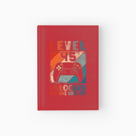 Discover Vintage Level 45 Unlocked Video Gamer Awesome Sinc Hardcover Journal