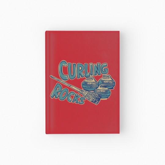Discover Vintage Curling Rocks Hardcover Journal