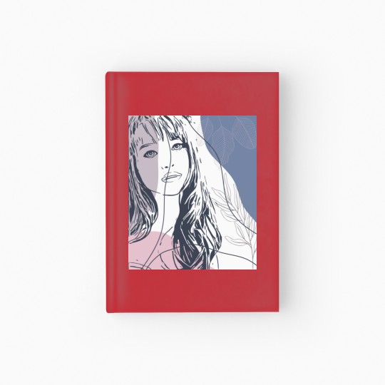 Discover Portrait sketch, tropical plants colorful shapes Hardcover Journal