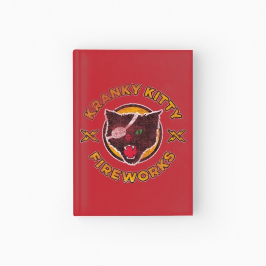Discover Kranky Kitty Fireworks Funny Pirate Cat Hardcover Journal