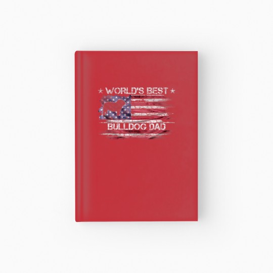 Discover Vintage USA Flag World's Best English Bulldog Hardcover Journal