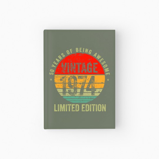 Discover Vintage 1974, 1974 vintage birthday, 50 birthday Hardcover Journal
