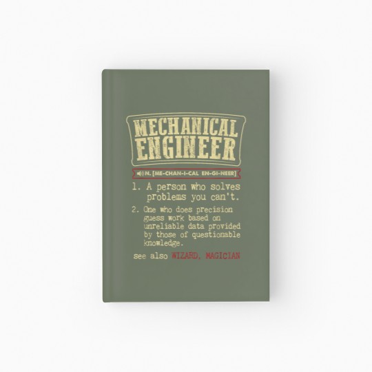 Discover Mechanical Engineer Funny Dictionary Definition Hardcover Journal