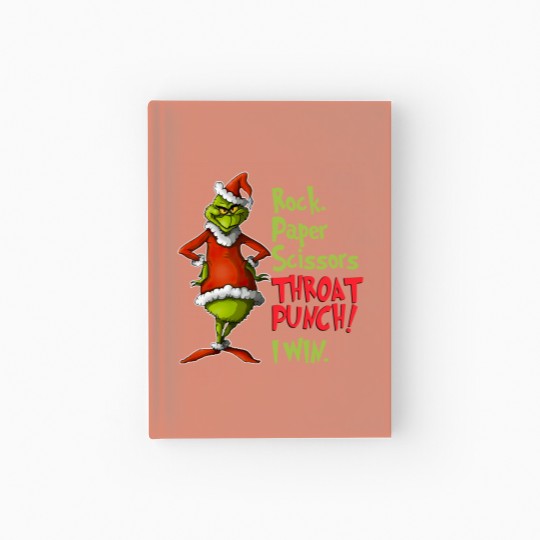 Discover Grin Rock Paper Scissors Throat Punch, Win Hardcover Journal, Rock Paper Scissors Hardcover Journal