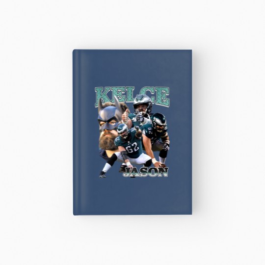 Discover Vintage 90s Graphic Style Jason Kelce Hardcover Journal, Jason Kelce Hardcover Journal