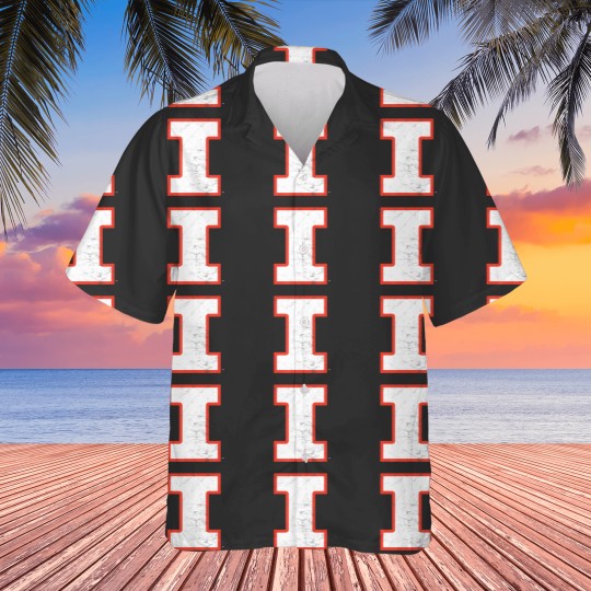 Discover 65 University Of Illinois Fighting Illini Distressed Primary T-Shirt Hawaiians