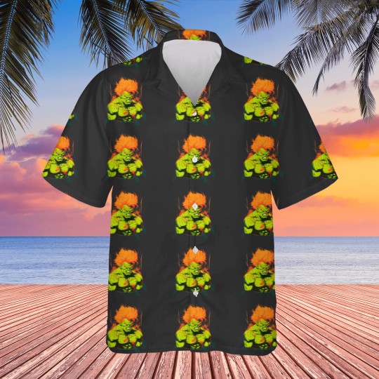 Discover Blanka Street Fighter Design - Original Artwork Hawaiians