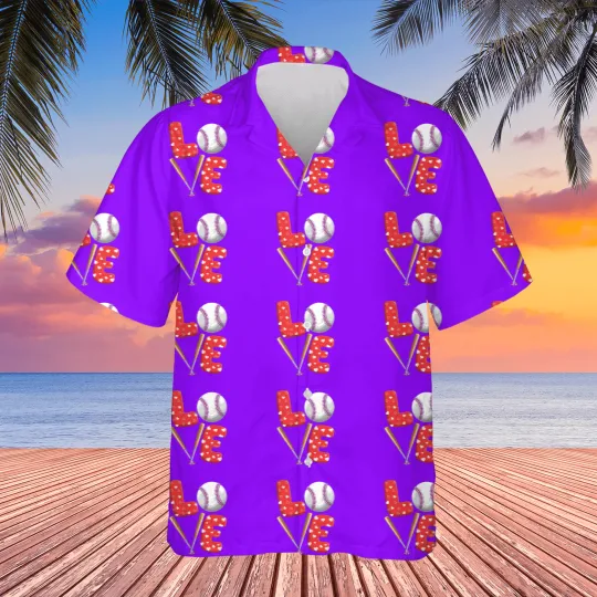 Discover Love Baseball Design Hawaiian Shirts
