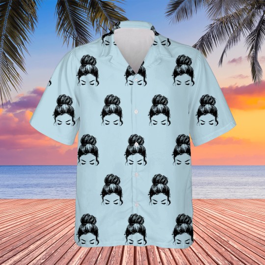 Discover Messy Bun Face Unisex Hawaiian Shirt