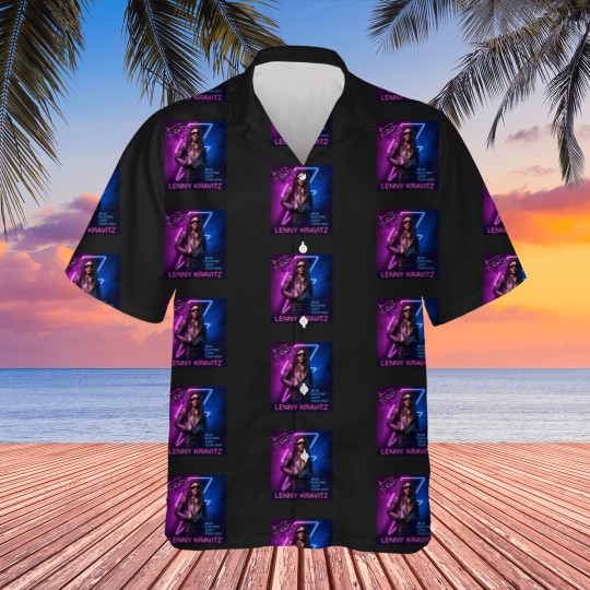 Discover Lenny Kravitz Electric Blue Light Tour 2024 Signature Unisex Hawaiians All Size