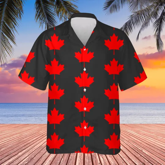 Discover Red Canada Maple Leaf Souvenir Hawaiians