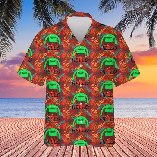 Discover Smiling friends Mr Frog sticker Sticker Hawaiians