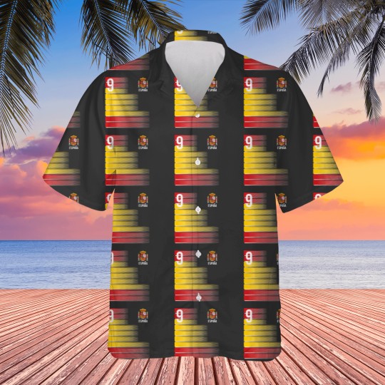 Discover Spain Number 9 Espana Spanish Soccer Fan Men Women Kids Boys Hawaiians