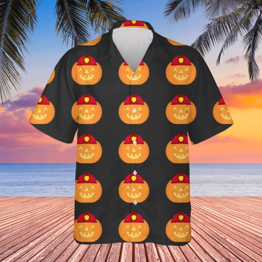 Discover Spooky Carved Pumpkin Firefighter, Halloween Hallows Eve Celebration Hawaiians
