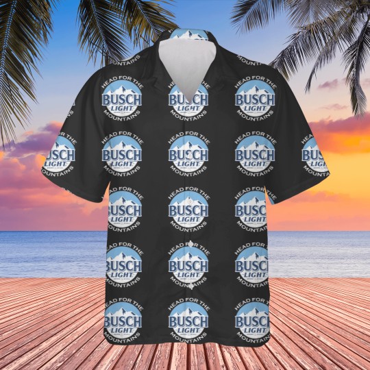Discover Mountain Logo Light Beer Busch Latte Hawaiian Shirt
