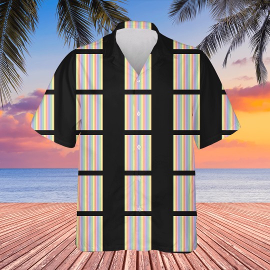 Discover vintages white and bright pastel rainbows stripes - vertical Hawaiians