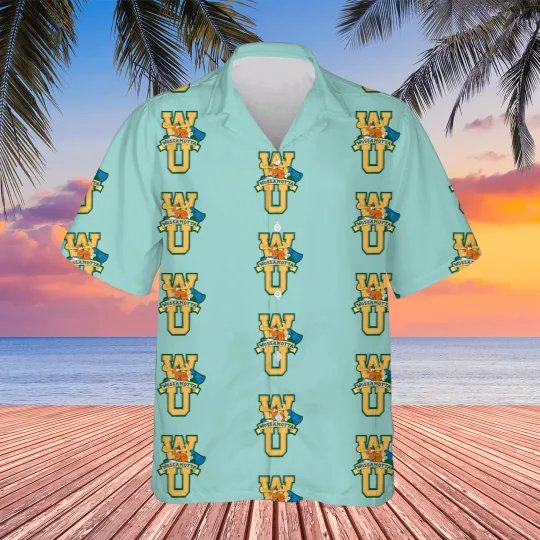 Discover Rocky and Bullwinkle Wossamotta U Logo Hawaiians