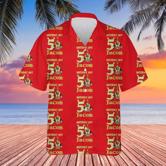 Discover Shrek Birthday Hawaiians, Green Ogre Cartoon Custom Personalized Boy Girl Birthday Hawaiians
