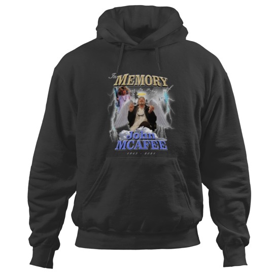 Discover Rest in Peace John McAfee Hoodies