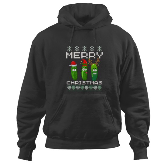 Discover Pickle Lover Xmas Lighting Santa Ugly Pickle Hoodies