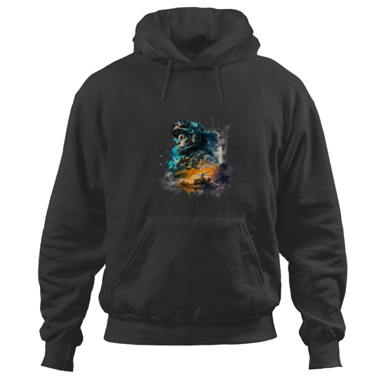 Discover Soldier watercolor print Hoodies