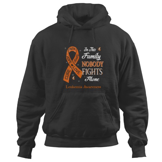 Discover In This Family Nobody Fights Alone Leukemia Awareness Hoodies