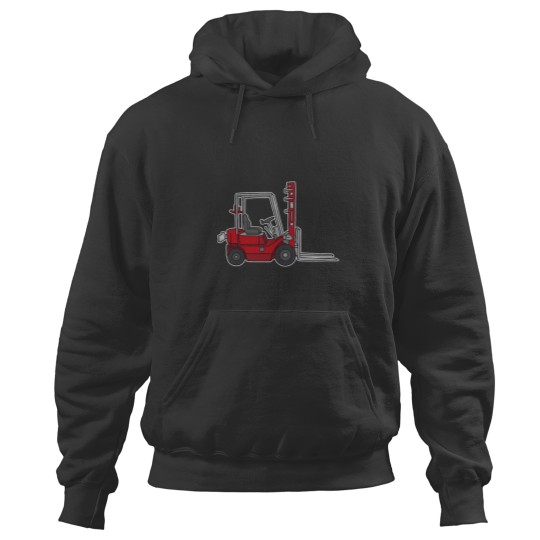 Discover Red fork-lift truck (1) Hoodies