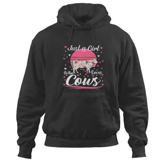 Discover Just A Girl Who Loves Cows Funny Cows Lover Kids Girls 35 Hoodies