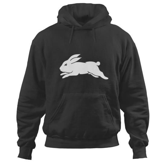 Discover South Sydney Rabbitohs NRL - White Rabbit on Black Hoodies