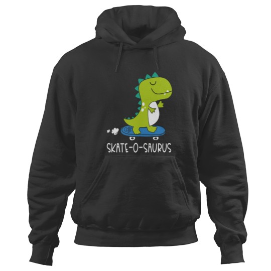 Discover Skating Dino Skating Dino Skate-O-Saurus Dinosaur Hoodies